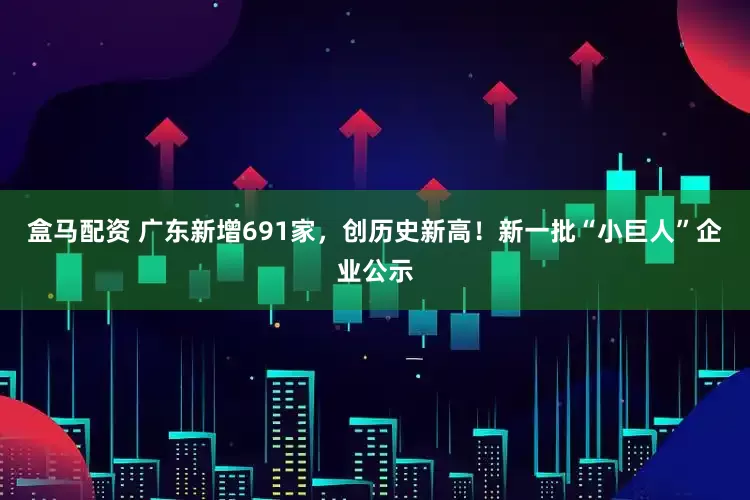 盒马配资 广东新增691家，创历史新高！新一批“小巨人”企业公示
